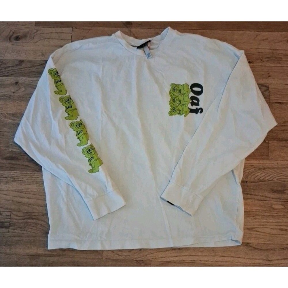 Lazy Oaf Bear Long Sleeve Pullover Tee Shirt  Graphic Print Size Small